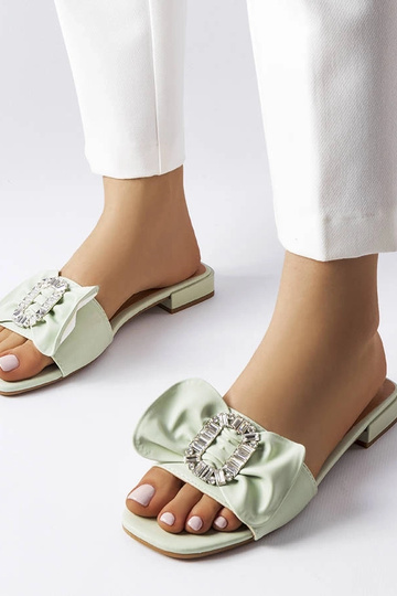 Grønne elegante sandaler med zirkoner Fifi