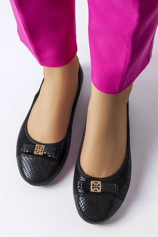 Sorte elegante balletlejligheder med... Sorte elegante balletlejligheder med...