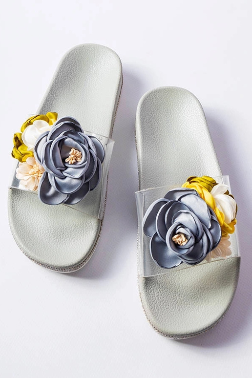 Grå flip-flops med gennemsigtig...