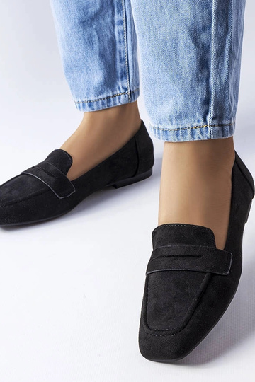 Zwarte Meileur schoenen van kunstsuède