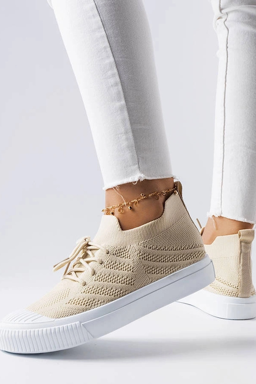 Beige polaire sneakers i stretchstof Beige polaire sneakers i stretchstof