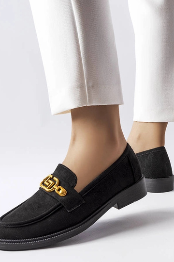 Sorte elegante loafers med Ouellet dekoration 2