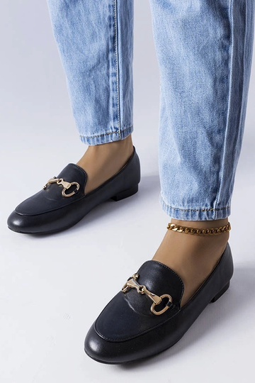 Sorte loafers med spænde...