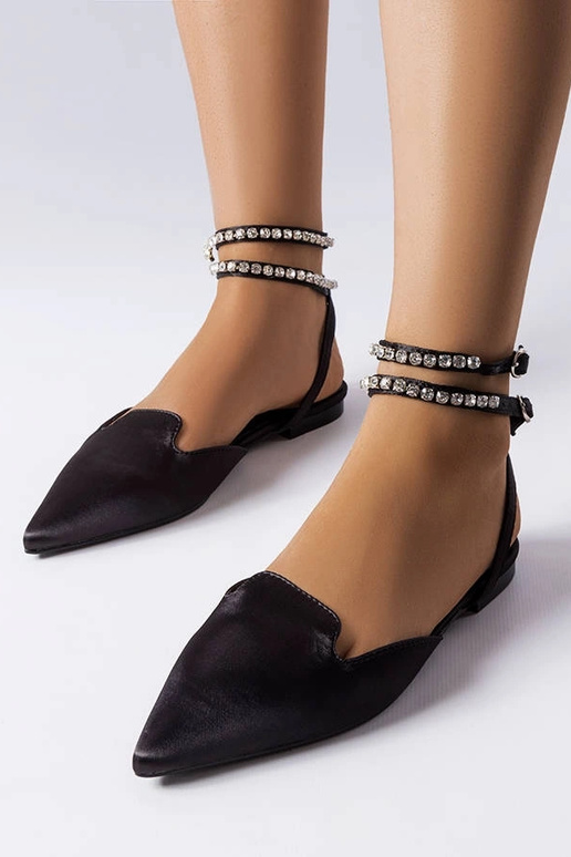 Sorte satinsandaler Hewes