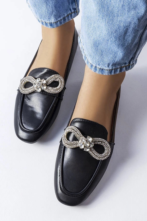 Sorte loafers med zirkoner Quirion Sorte loafers med zirkoner Quirion