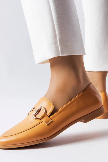 Bruine mocassins op platte hak, „Jomphe" 2