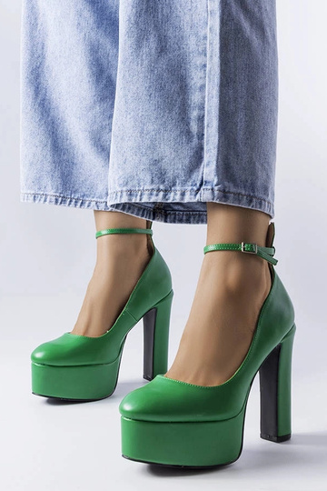 Grønne højhælede pumps fra Hervé