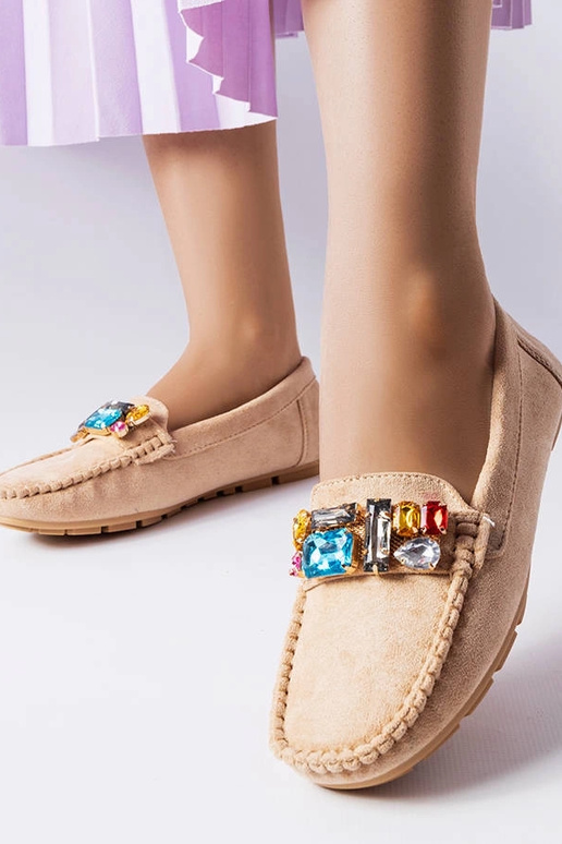 Beige mokkasiner med læder indersål... Beige mokkasiner med læder indersål...