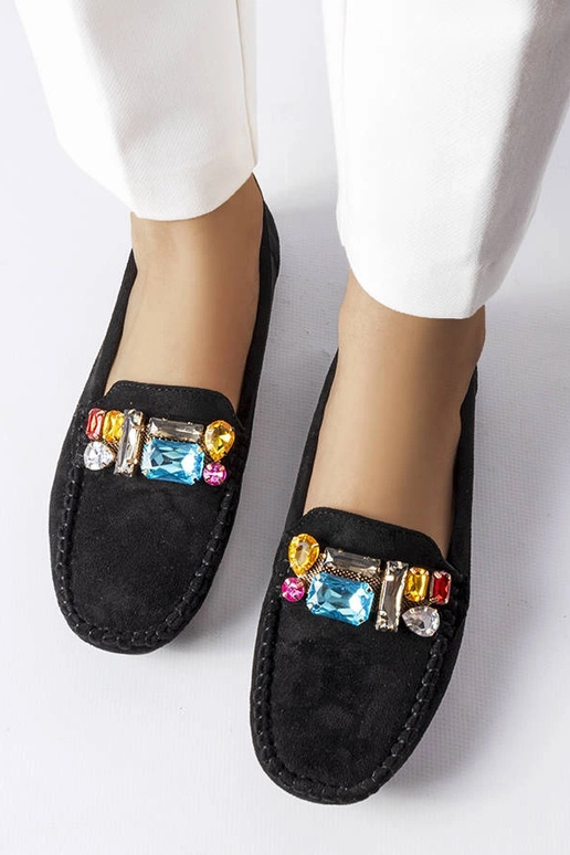 Zwarte mocassins met leren...