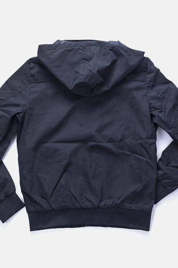 Brault mænds navy vindjakke med hætte 2