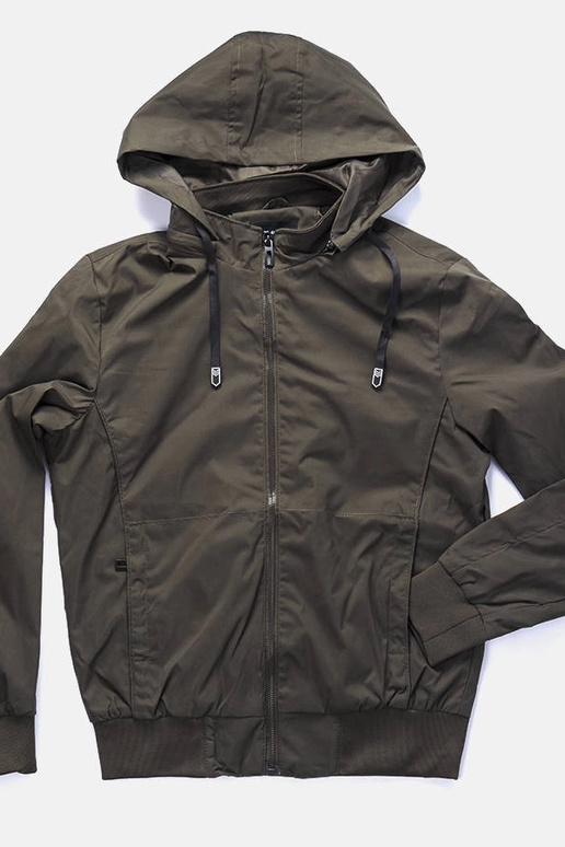 Grøn herre Brault hætte vindjakke
