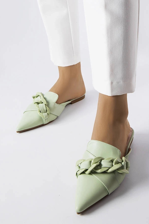 Grønne elegante Patenaude kædeflip-flops