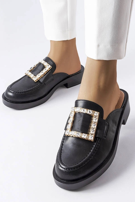 Sorte Columbus flip-flops med lukket tå