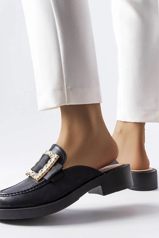 Sorte Columbus flip-flops med lukket tå