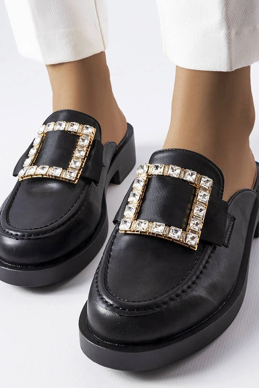 Sorte Columbus flip-flops med lukket tå