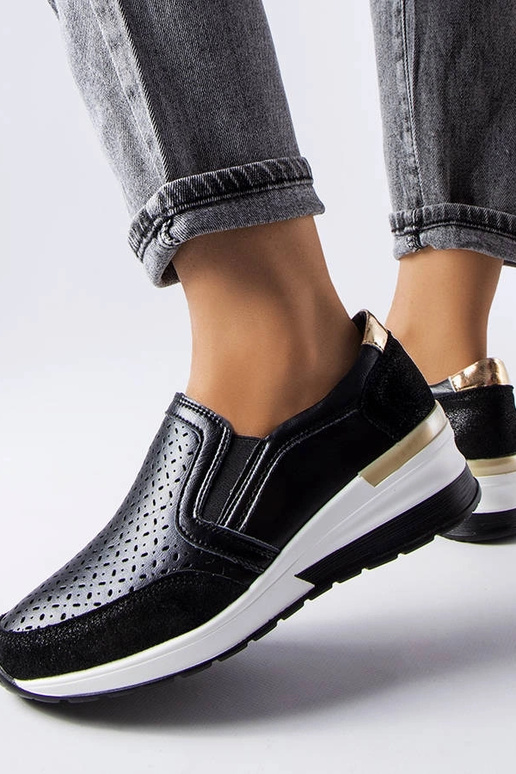 Sorte gennembrudte wedge sneakers Vernon Sorte gennembrudte wedge sneakers Vernon