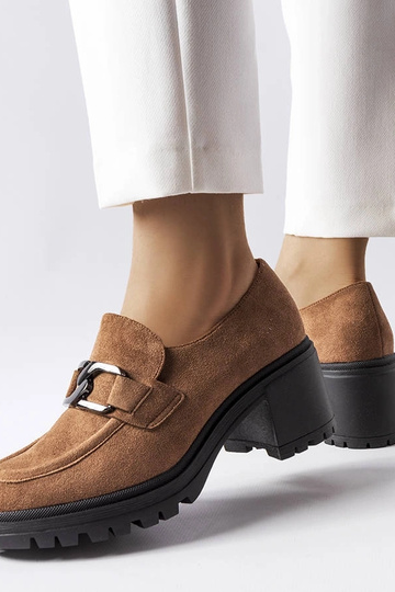 Bruine hoge hakken met... 2