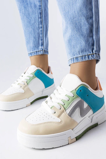 Beige og blå Harter platform sko