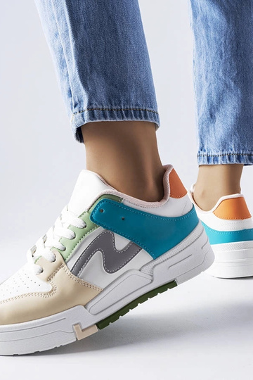 Beige og blå Harter platform sko 2