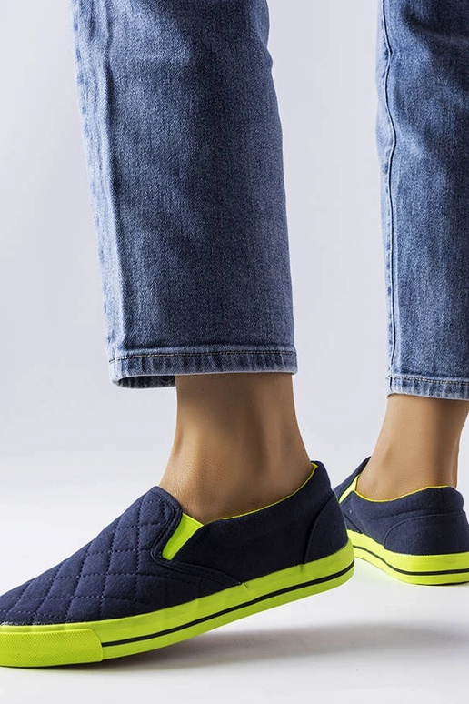 Balsamo Navy Quiltede Slip-On Sneakers Balsamo Navy Quiltede Slip-On Sneakers