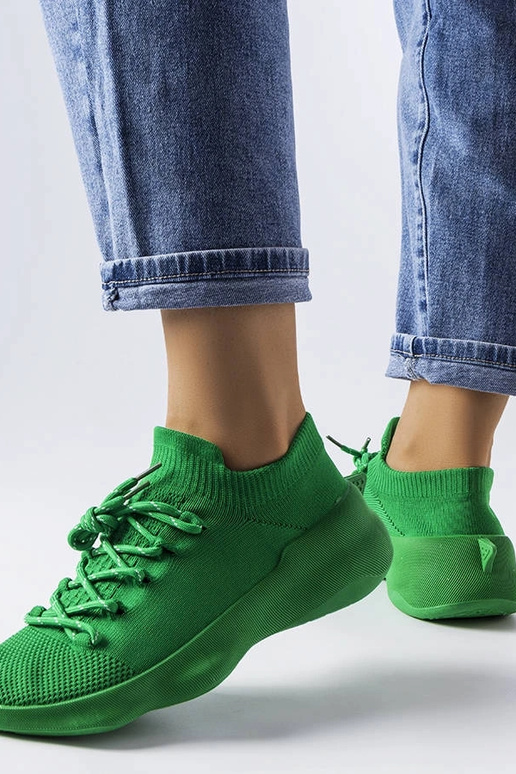 Sneakers i Côté-grønt stof Sneakers i Côté-grønt stof