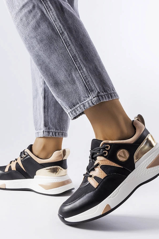 Vinceza sneakers i sort og guld Vinceza sneakers i sort og guld