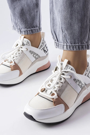 Vinceza hvide og lyserøde sneakers