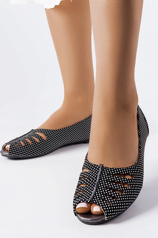 Sorte polkaprikkede balletflader med... Sorte polkaprikkede balletflader med...