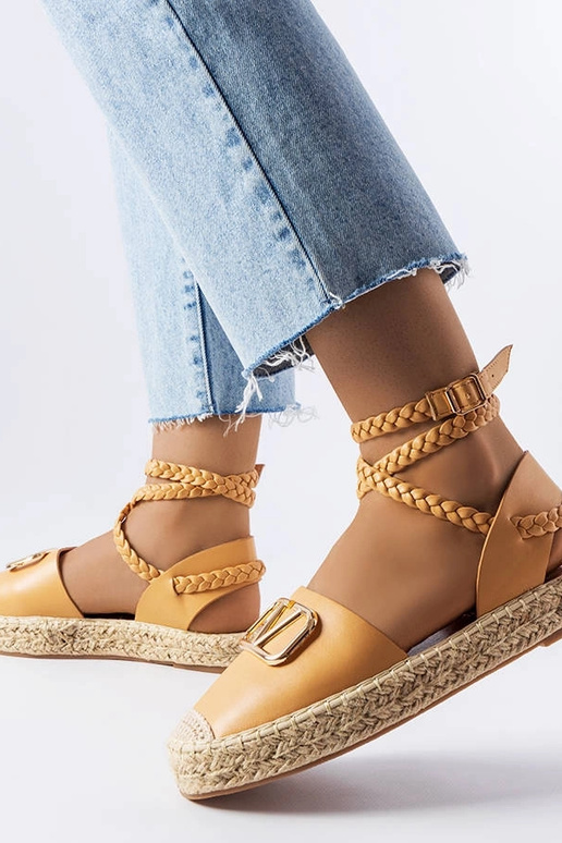 Bruine veterschoenen espadrilles,...