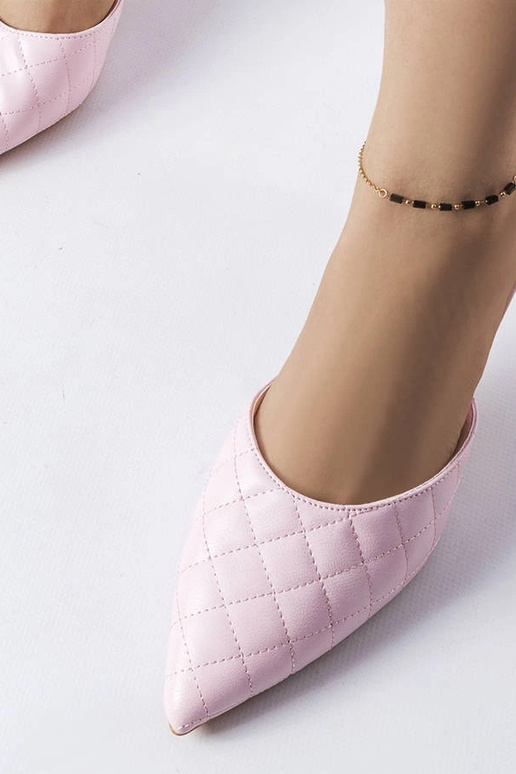 Pink Quilted Slip-Ons med stilethæl... Pink Quilted Slip-Ons med stilethæl...
