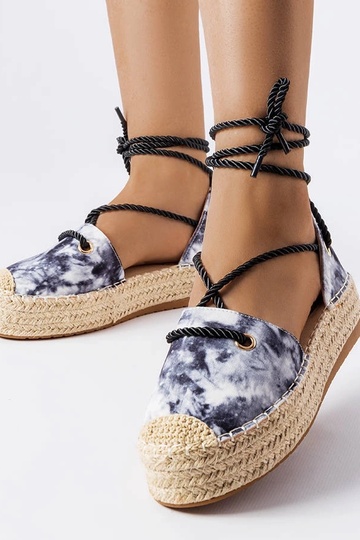 Sorte Duffet Lace-Up Platform Espadrilles