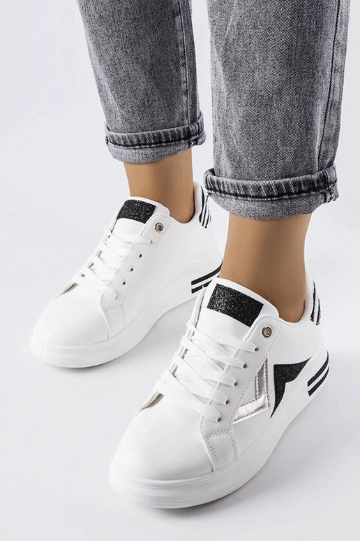 Monty sorte og hvide platformssneakers Monty sorte og hvide platformssneakers