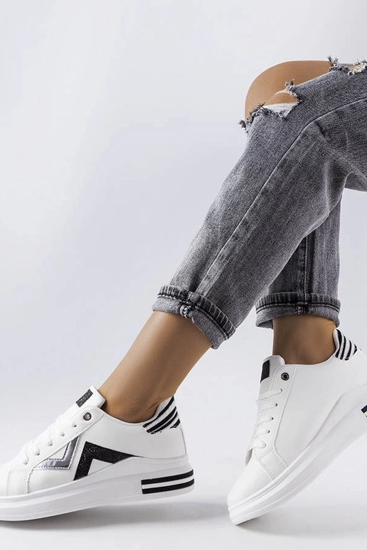 Monty sorte og hvide platformssneakers Monty sorte og hvide platformssneakers