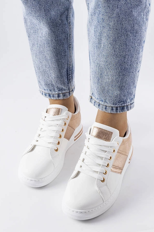 Hvide sneakers med lyserøde indlæg Deans Hvide sneakers med lyserøde indlæg Deans