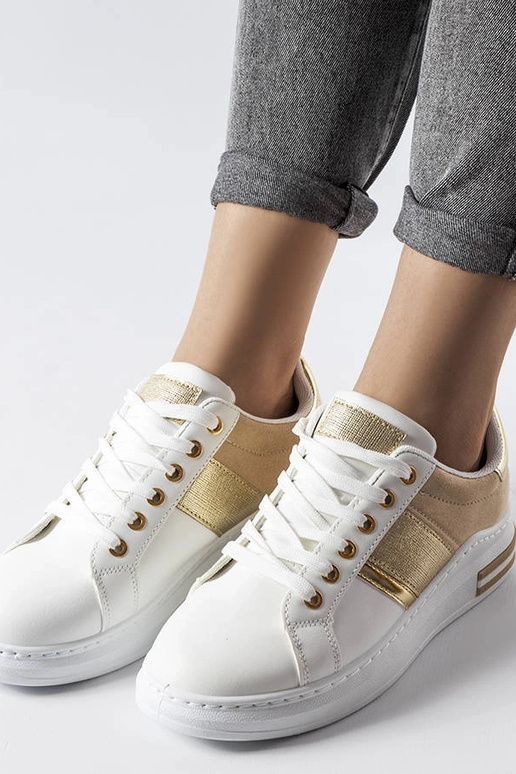 Hvide sneakers med beige indlæg Deans