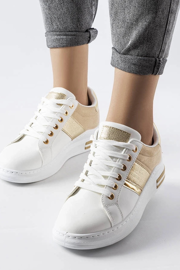 Hvide sneakers med beige indlæg Deans 2