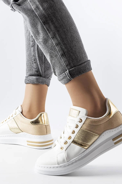Hvide sneakers med beige indlæg Deans
