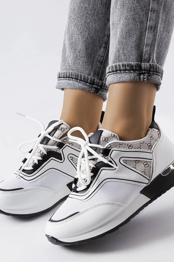 Hvide sneakers med guldelementer Bedord 2
