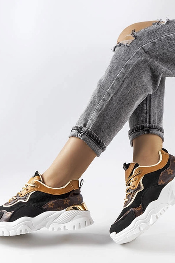 Sorte sneakers med en uregelmæssig sål Alta