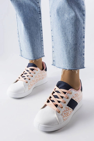 Hvide sneakers med farverige indlæg Kessla