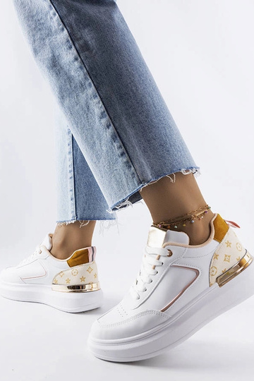 Hvide sneakers med beige indlæg Margarita