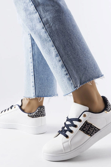Hvide sneakers med dekoreret overdel Sauriol