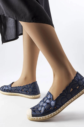 Marineblå gennembrudte espadriller Lamarre 2
