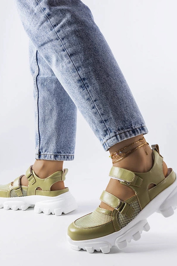 Grønne sneakers med massiv...