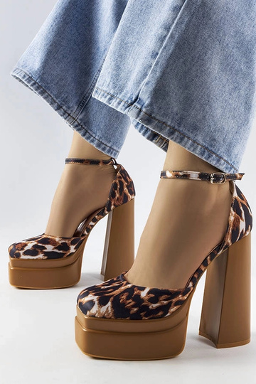 Brune højhælede pumps Romines