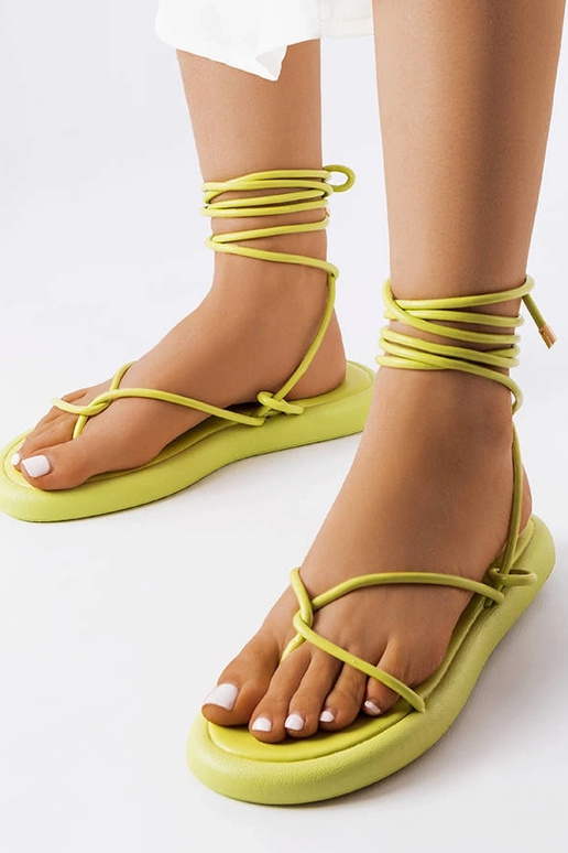 Laurence grønne sandaler med snøre Laurence grønne sandaler med snøre
