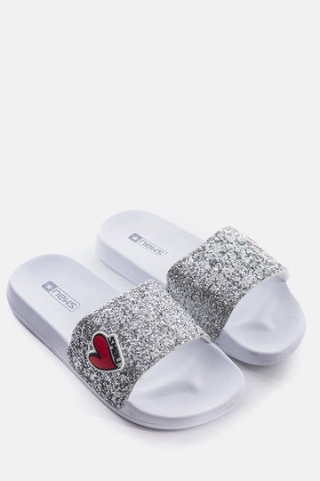 Boncoeur grå glitter børneflip-flops
