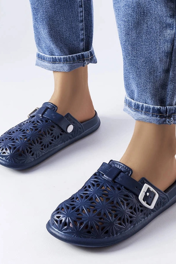 Marineblå gennembrudt Peverell flip-flops af gummi 2