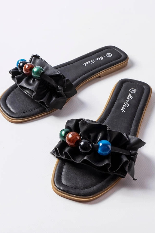 Sorte Fortier ruched muldyr