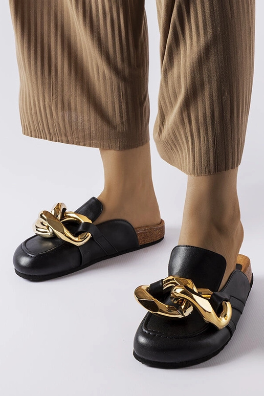 Sort Christelle Chain Flip Flops